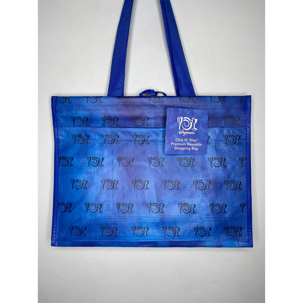 Wegmans Blue Click N' Stay Reusable Grocery Tote Bag w/ Removable Liner NEW NWT! - Picture 4 of 16